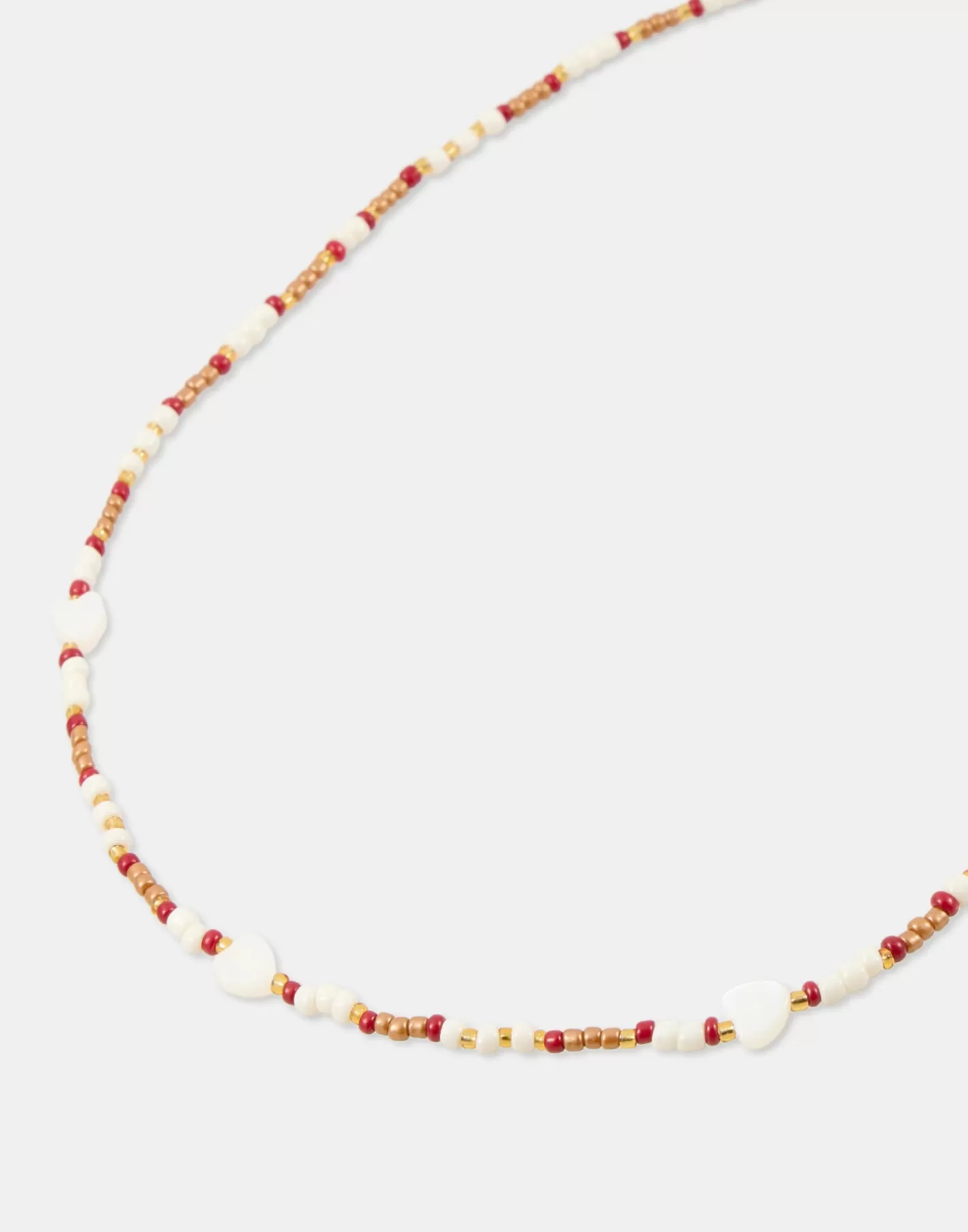 Natura Selection Bead Necklace With Shell Hearts