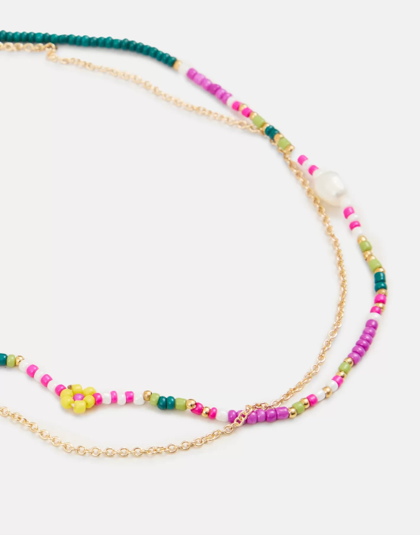 Natura Selection Double Chain Bead Necklace