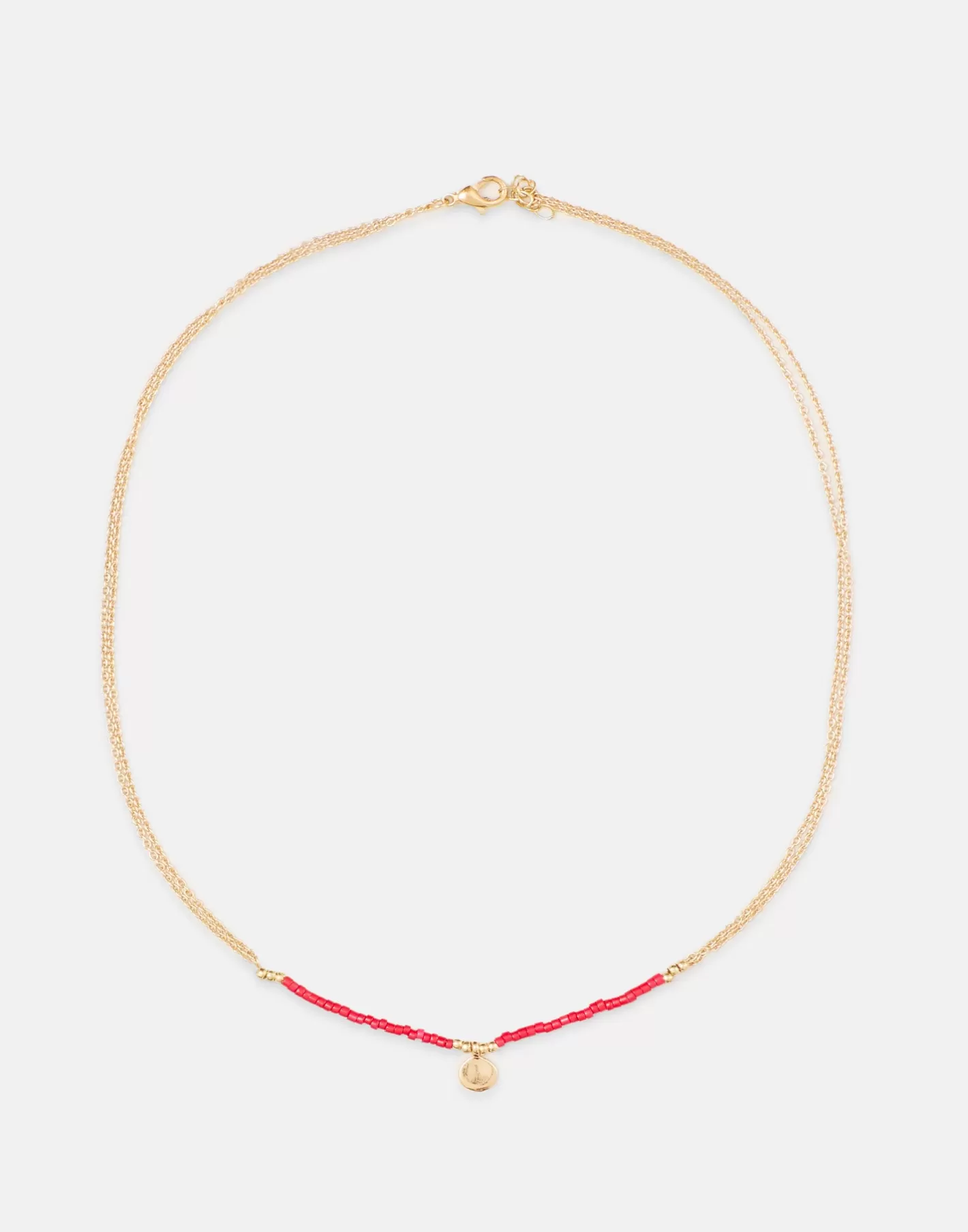 Natura Selection Gold Necklace With Beads And Minicharm