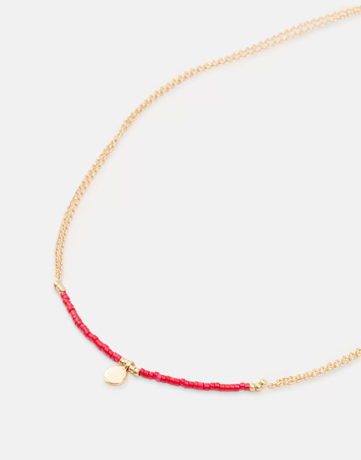 Natura Selection Gold Necklace With Beads And Minicharm